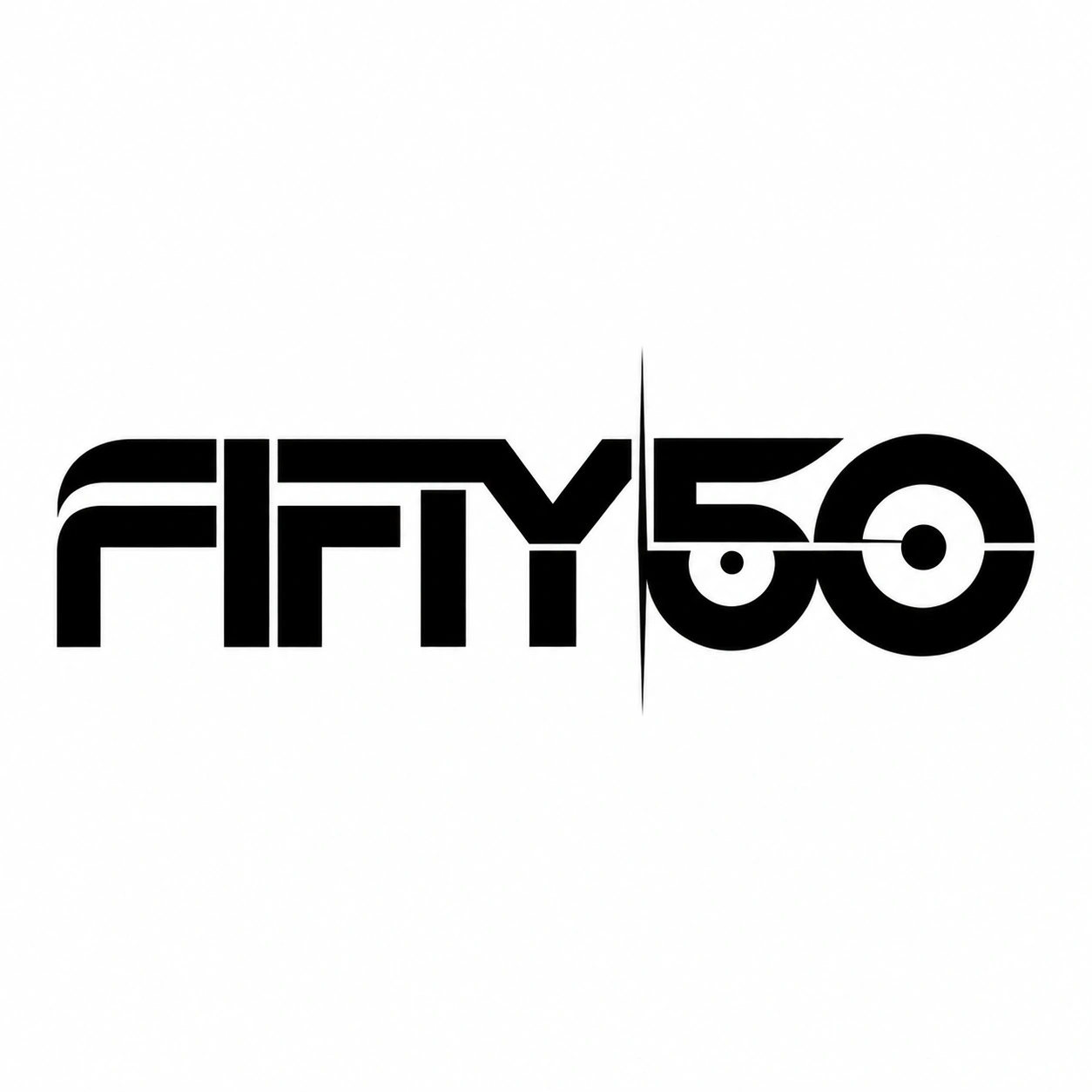 FIFTY50 black on white