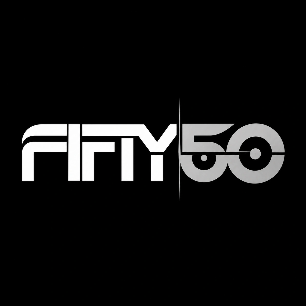 FIFTY50 white on black